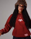 Burgundy and Baby Pink Hoodie