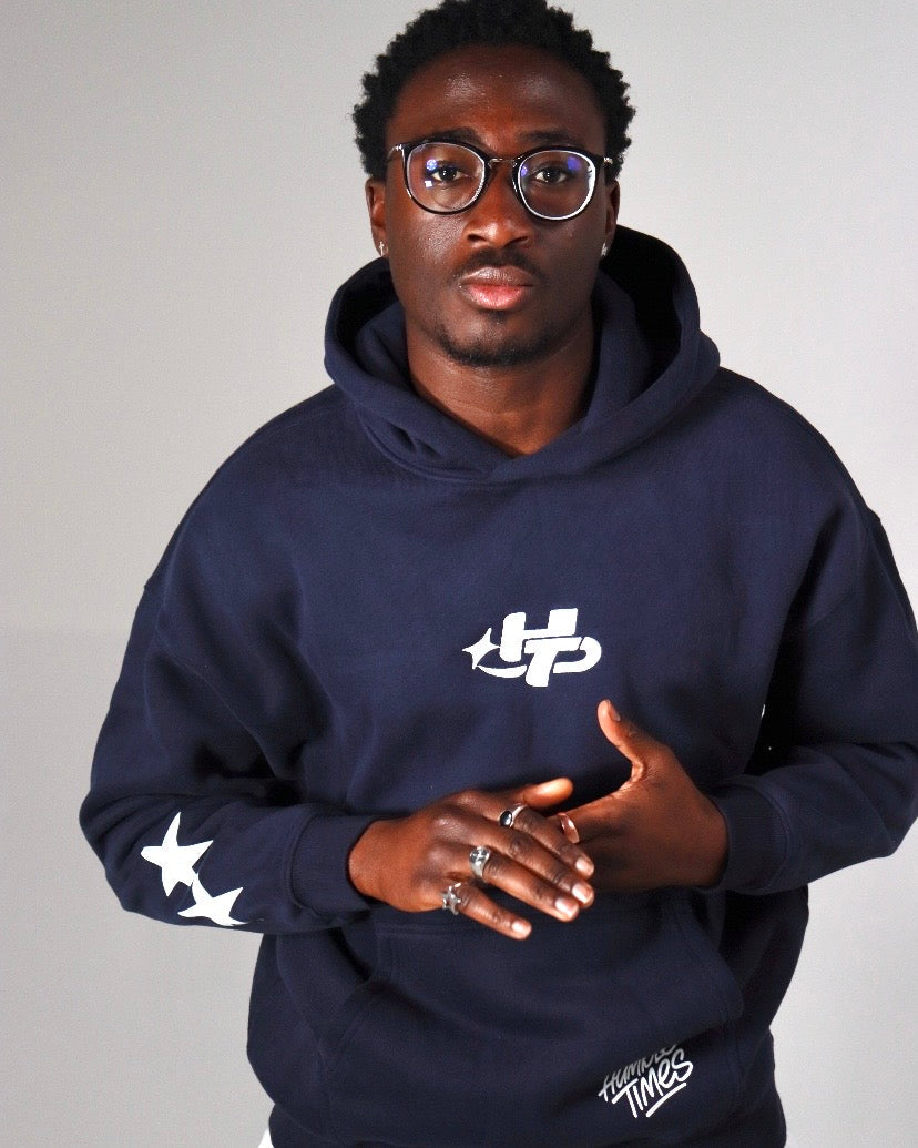 Navy and White Hoodie by Humble Times – view 2