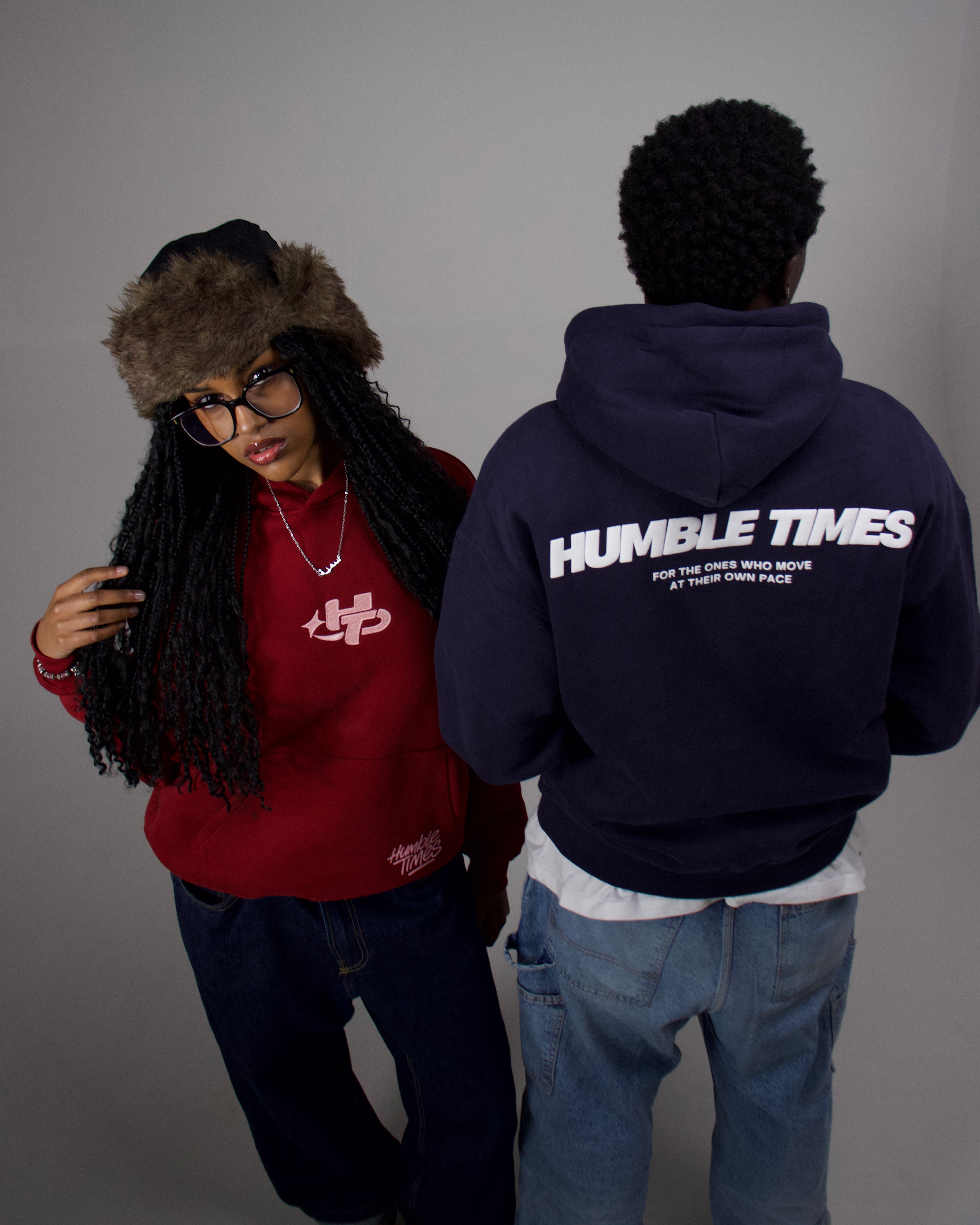 Premium Oversized Hoodie | Navy & White Valentines Edition